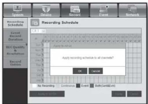 Hanwha SRD-1650DC - Recording Schedule - 2