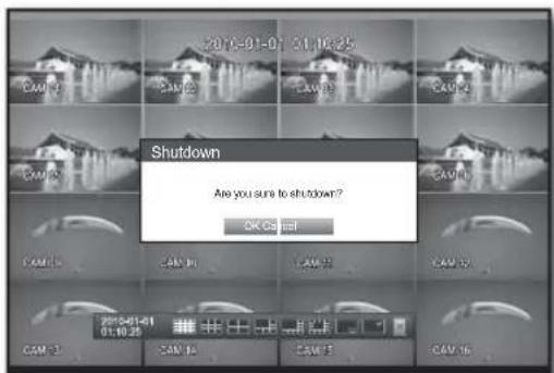 Hanwha SRD-1650DC - Shutting Down the System - 1
