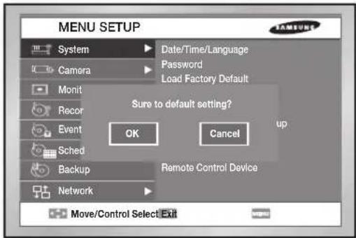 Hanwha SHR-5160 - Load Factory Default - 1