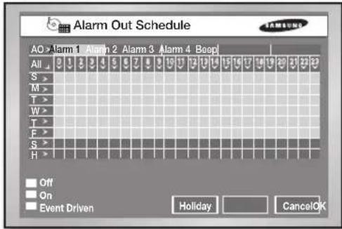Hanwha SHR-5160 - Alarm Out Schedule - 1