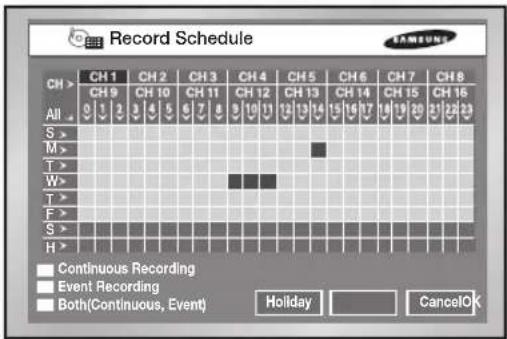 Hanwha SHR-5160 - Record Schedule - 1