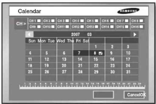 Hanwha SHR-5160 - CALENDAR SEARCH - 1