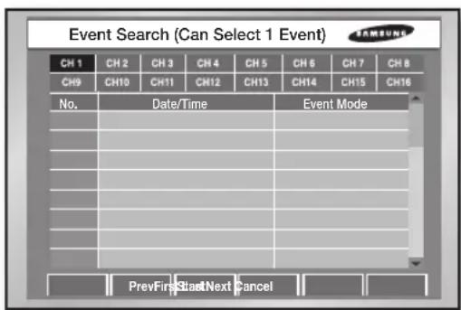 Hanwha SHR-5160 - EVENT SEARCH - 1