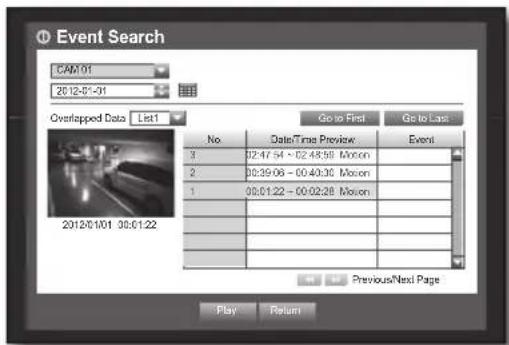 Hanwha SRD-470D - Event Search - 1