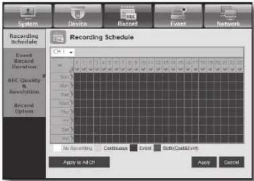 Hanwha SRD-470D - Recording Schedule - 1