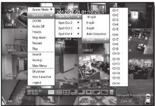Hanwha SRD-830D - Selecting a Spot Out mode - 1