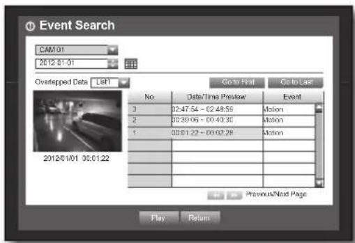 Hanwha SRD-830D - Event Search - 1