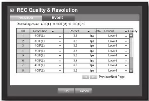 Hanwha SRD-830D - Setting Event Recording Properties - 1
