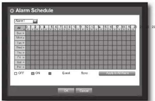 Hanwha SRD-830D - Alarm Schedule - 1