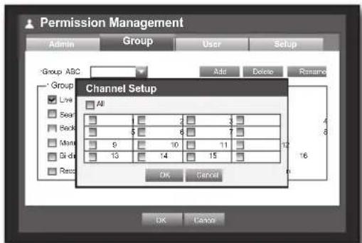 Hanwha SRD-830D - To set the group authority - 1