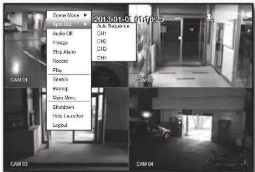 Hanwha SRD-443 - Selecting a Spot Out mode - 1