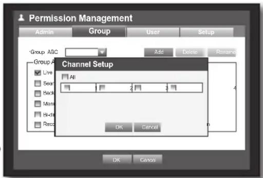 Hanwha SRD-443 - To set the group authority - 1