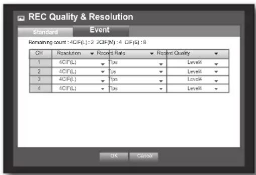Hanwha SRD-443 - Setting Event Recording Properties - 1