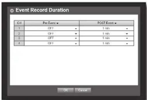 Hanwha SRD-443 - Event Record Duration - 1