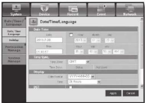 Hanwha SRD-443 - Date/Time/Language - 1