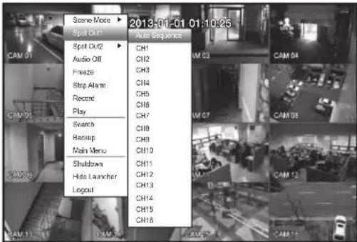 Hanwha SRD-880D - Selecting a Spot Out mode - 1