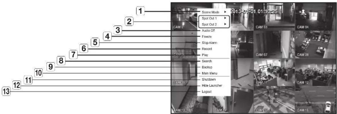 Hanwha SRD-880D - Split mode menu - 1