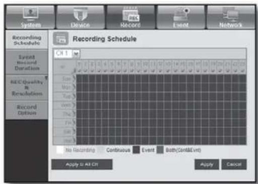 Hanwha SRD-850DC - Recording Schedule - 1