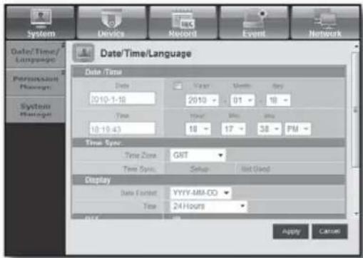 Hanwha SRD-850DC - Date/Time/Language - 1