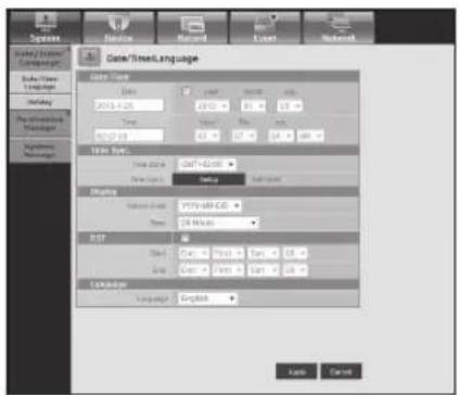 Hanwha SDS-P3042 - Date/Time/Language - 1