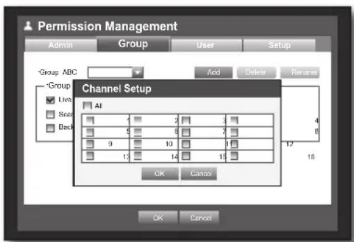 Hanwha SDS-P3042 - To set the group authority - 1