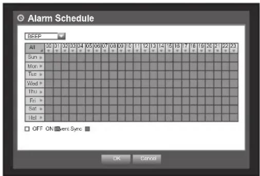 Hanwha SDS-P3042 - Alarm Schedule - 1