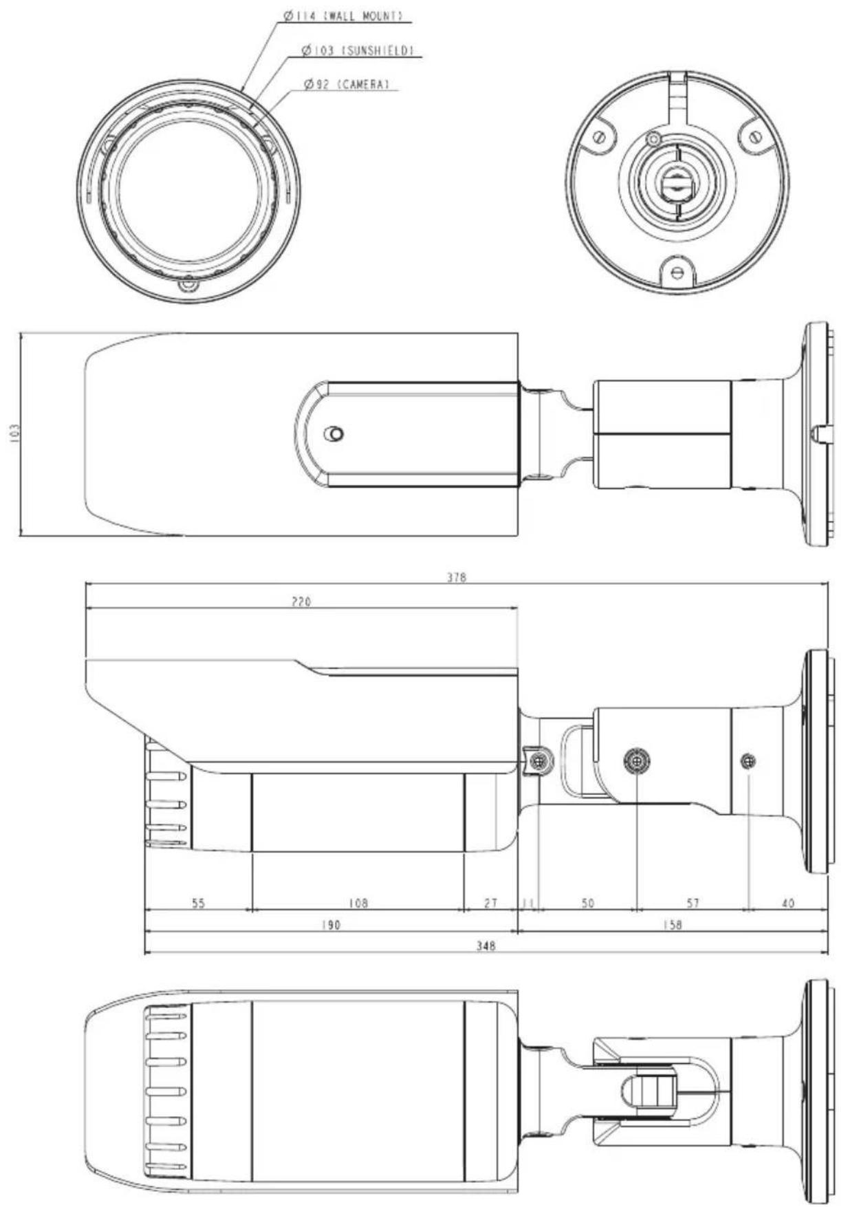 Hanwha SCO-2370 - DIMENSION - 1