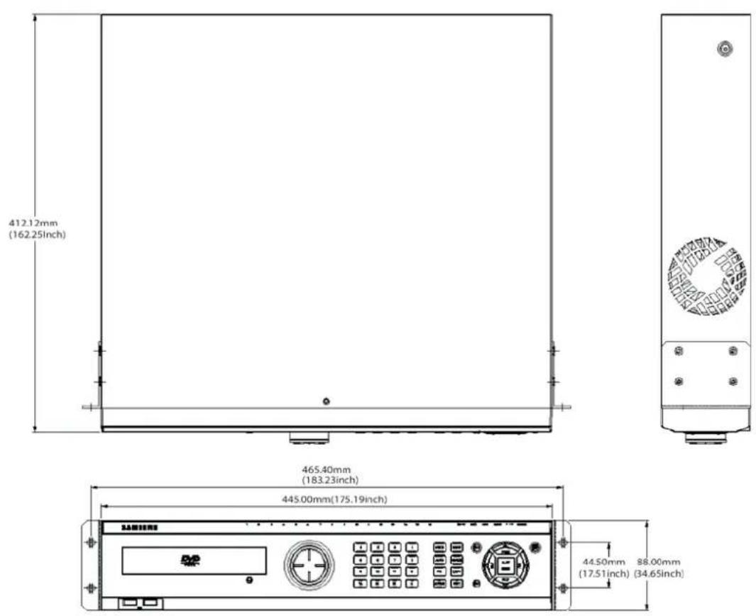 Hanwha SVR-3200 - Dimensions - 1