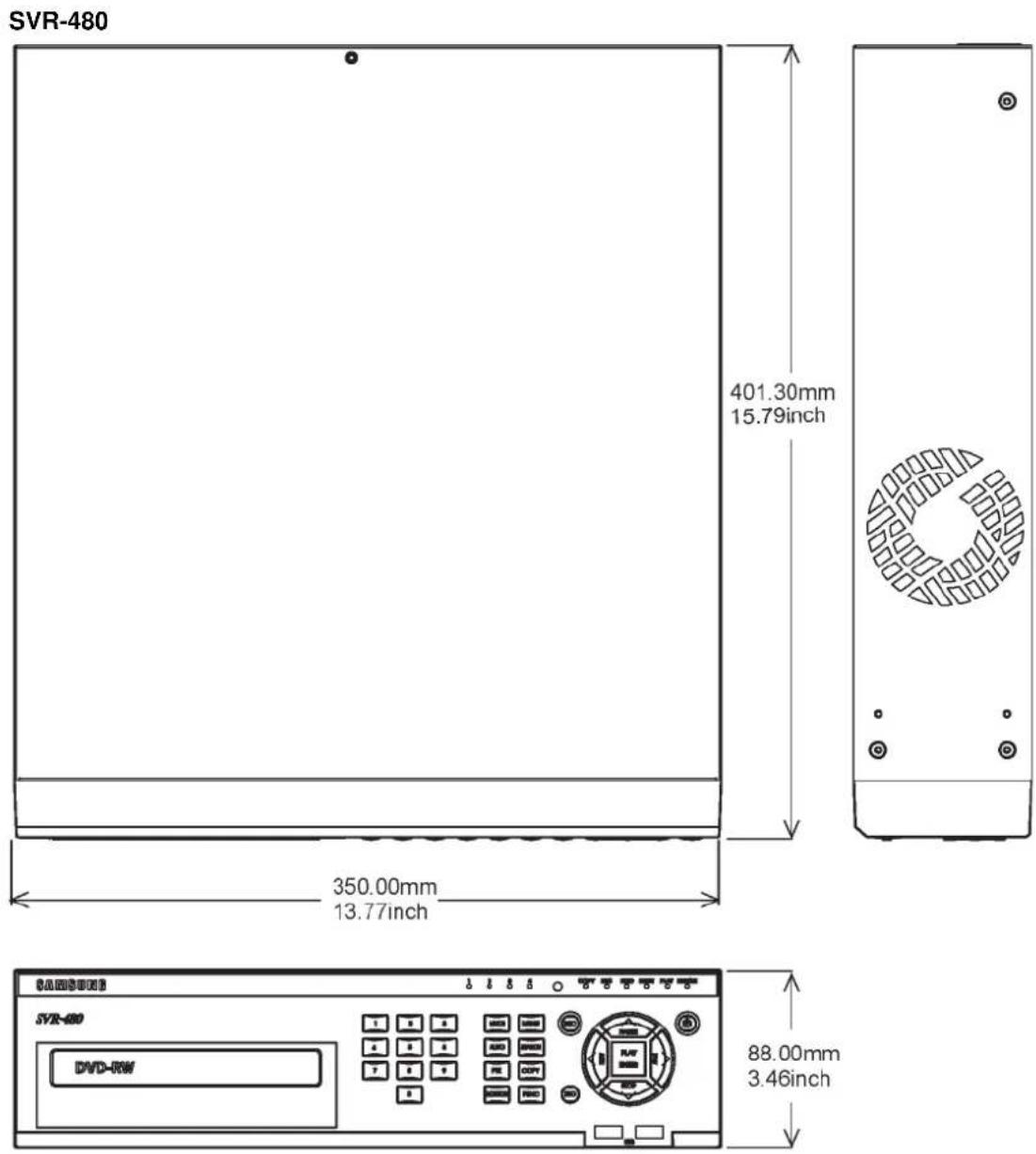 Hanwha SVR-3200 - Dimensions - 6