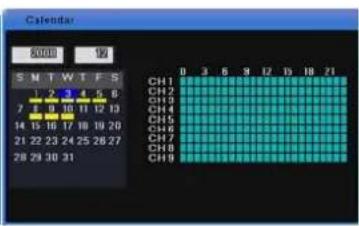Hanwha SVR-3200 - Calendar Search - 2