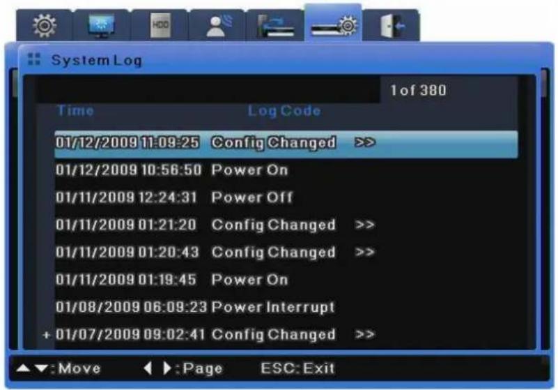 Hanwha SVR-3200 - System Log - 1