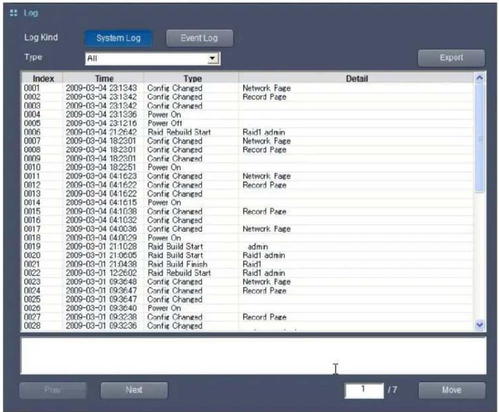 Hanwha SNR-6400 - System Log - 1