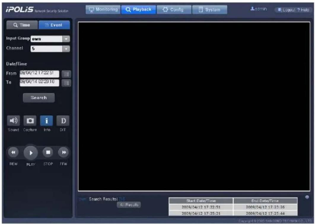 Hanwha SNR-6400 - Event Search - 2