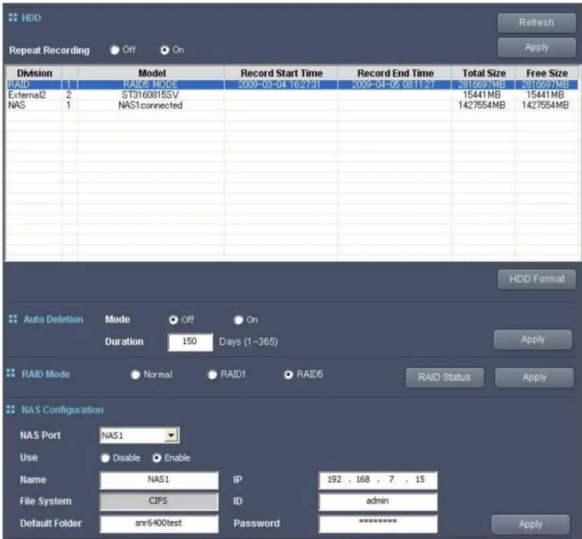 Hanwha SNR-6400 - HDD Setup - 1