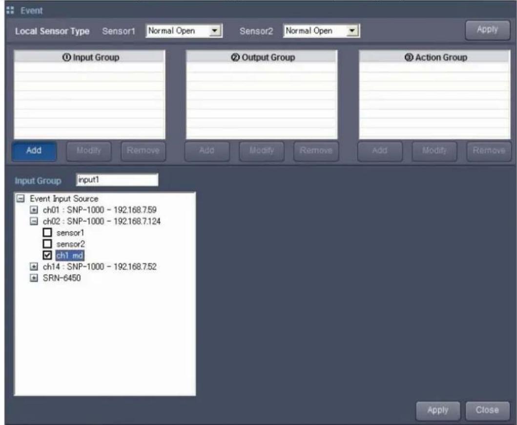 Hanwha SNR-6400 - Event Input/Output Group - 1