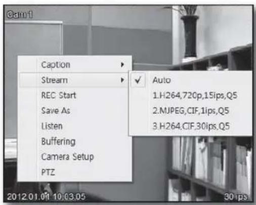 Hanwha SRD-480D - To select a stream - 2