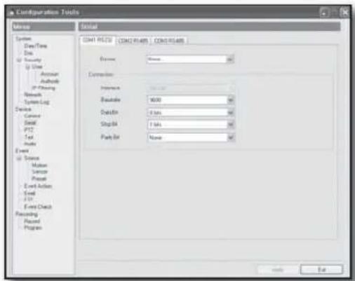 Hanwha SRD-480D - Selecting a device to connect to the serial port - 1