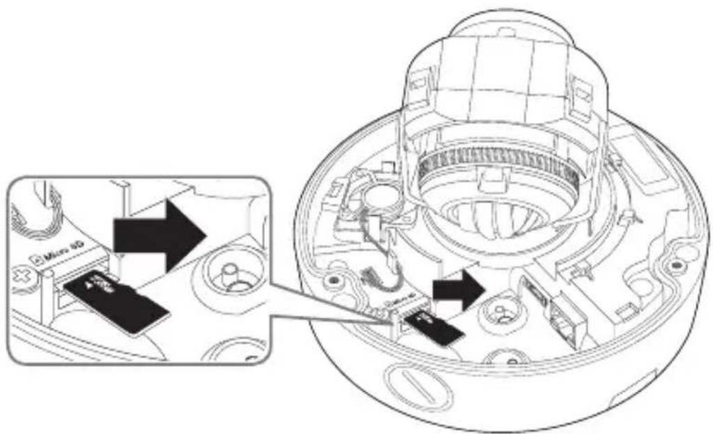 Hanwha SNV-8081R - Removing a Micro SD Memory Card - 2