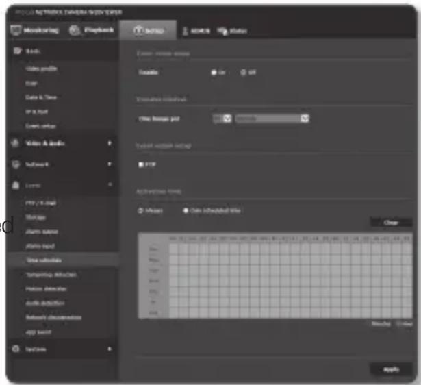 Hanwha SNV-8081R - Time schedule - 2