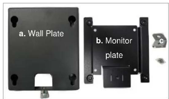 a. Wall Plate b. Monitor plate c