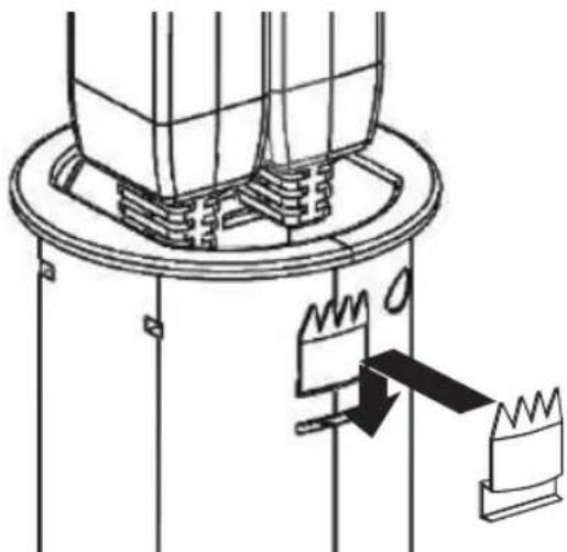 Technical line drawing of a mechanical assembly with no visible text or symbols