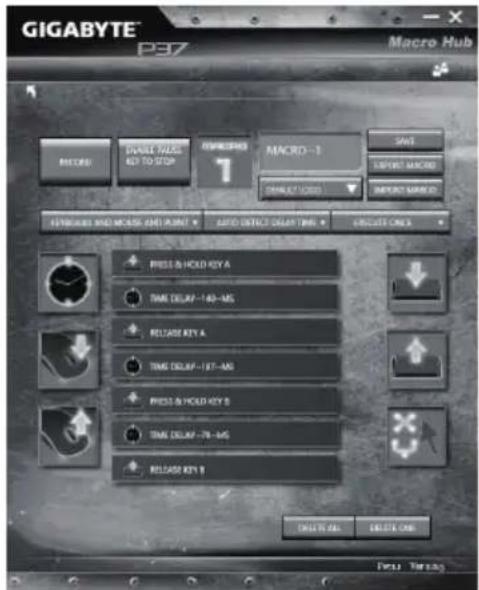 GIGABYTE P37W v4 - Edit macro command funtions anf settings. - 3