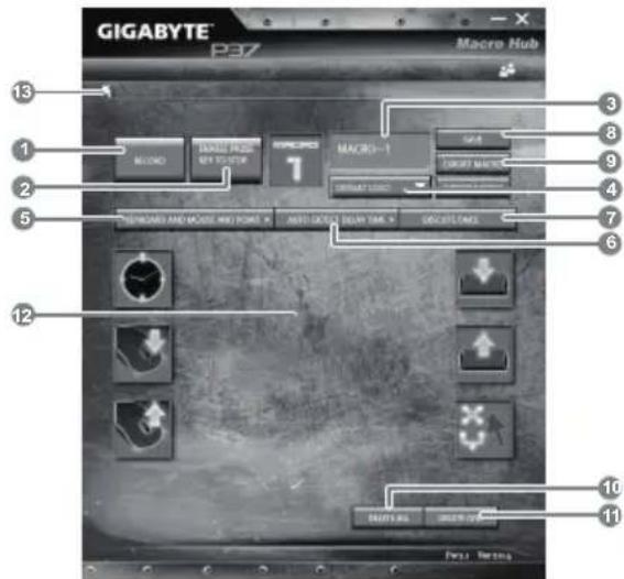 GIGABYTE P37W v4 - Edit macro command funtions anf settings. - 2