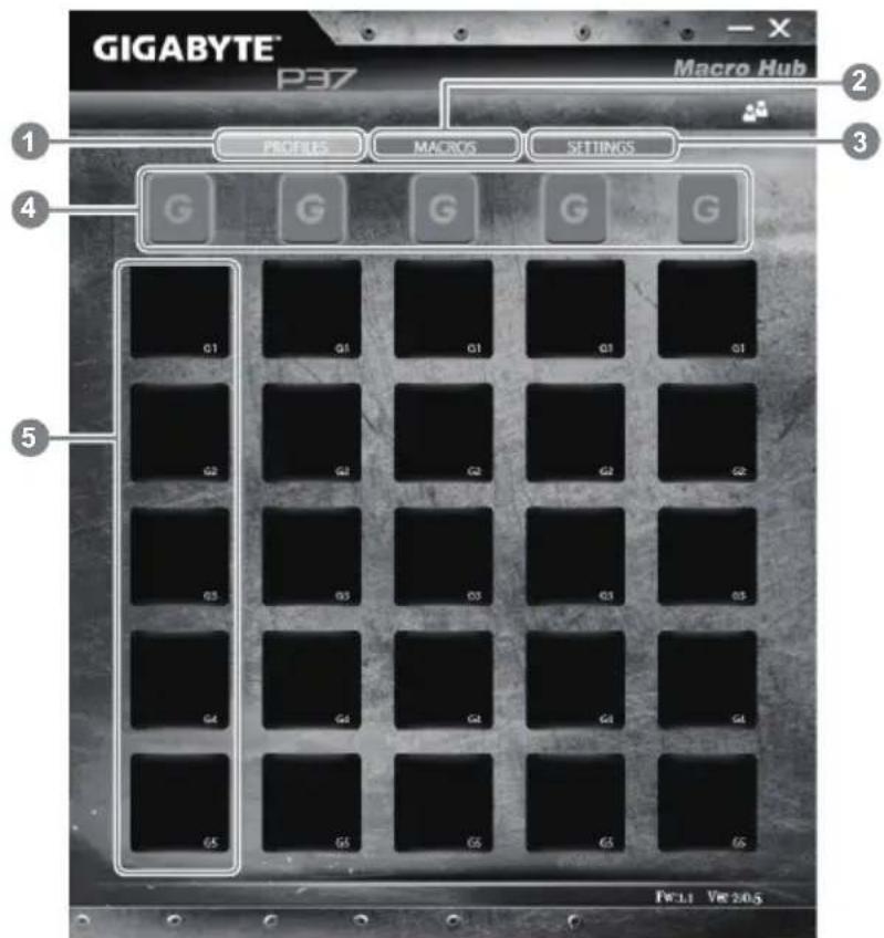 GIGABYTE P37W v4 - The overview of Macro Hub - 1