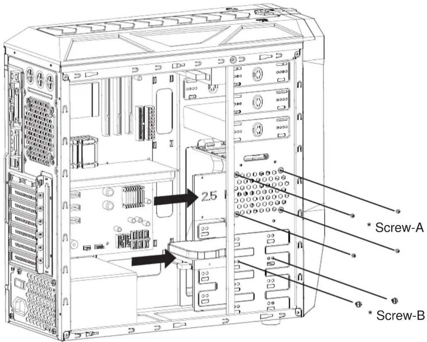 Rosewill Galaxy - Installing 3.5"/2.5" HDD/SSD - 1