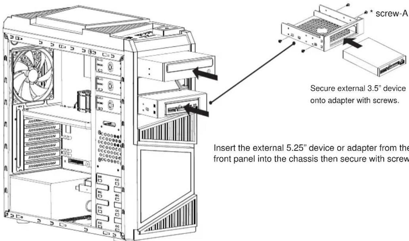 Rosewill Galaxy - Installing External 5.25"/3.5" Device (Applies to Galaxy-01) - 4