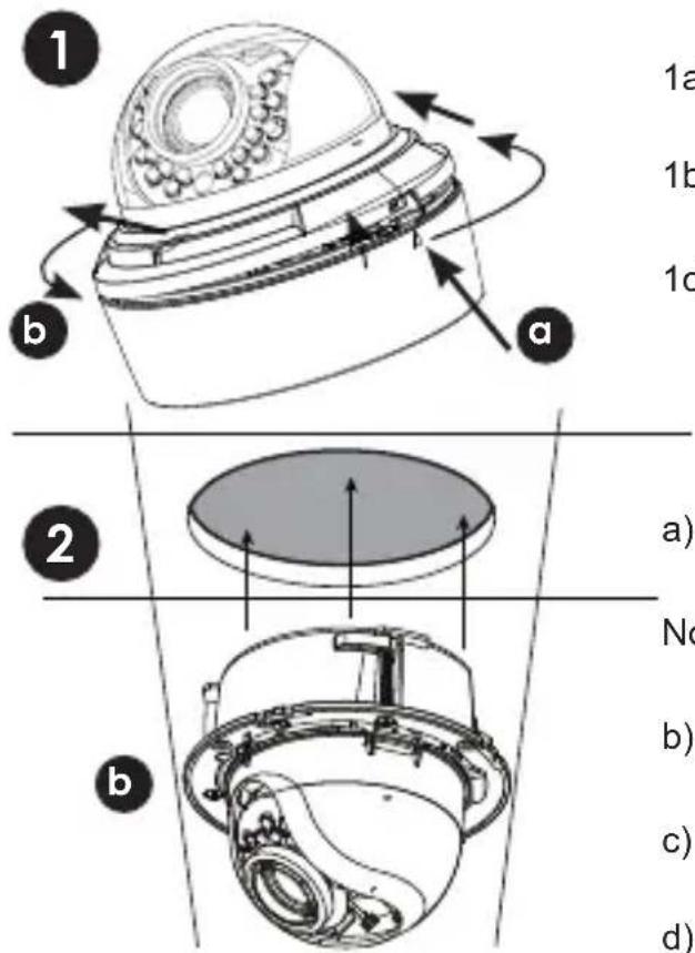 Digimerge Pinnacle DPD34D - INSTALLATION. INDOOR DOME (Semi-Flush Fitting) - 1