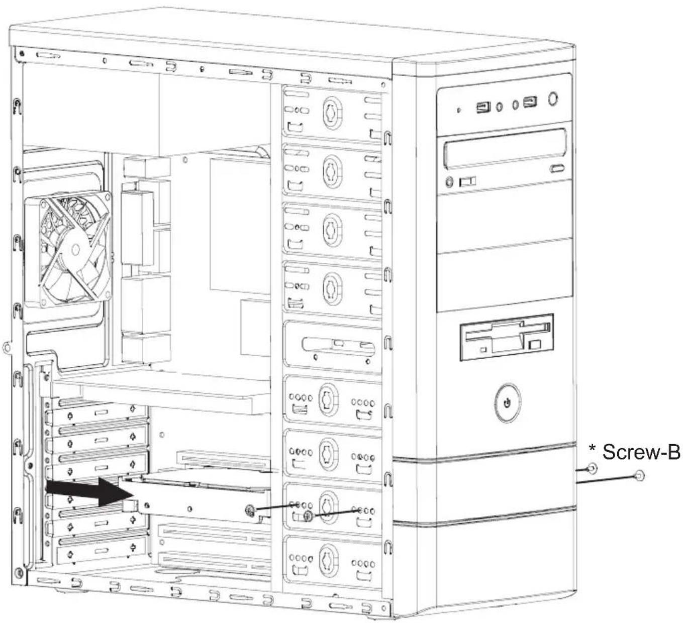 Rosewill FB-04 - Installing 3.5" HDD - 1