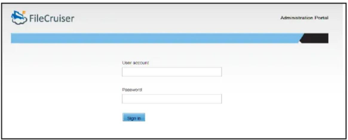 FileCruiser Administration Portal User account Password Sign in...