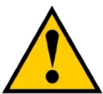 Yellow triangular warning sign with black exclamation mark symbol